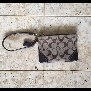 Brown Coach wristlet